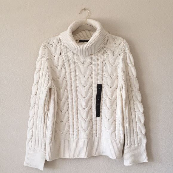 Banana Republic Sweaters - Banana Republic Sweater Cable Knit Turtleneck Wool Blend Medium